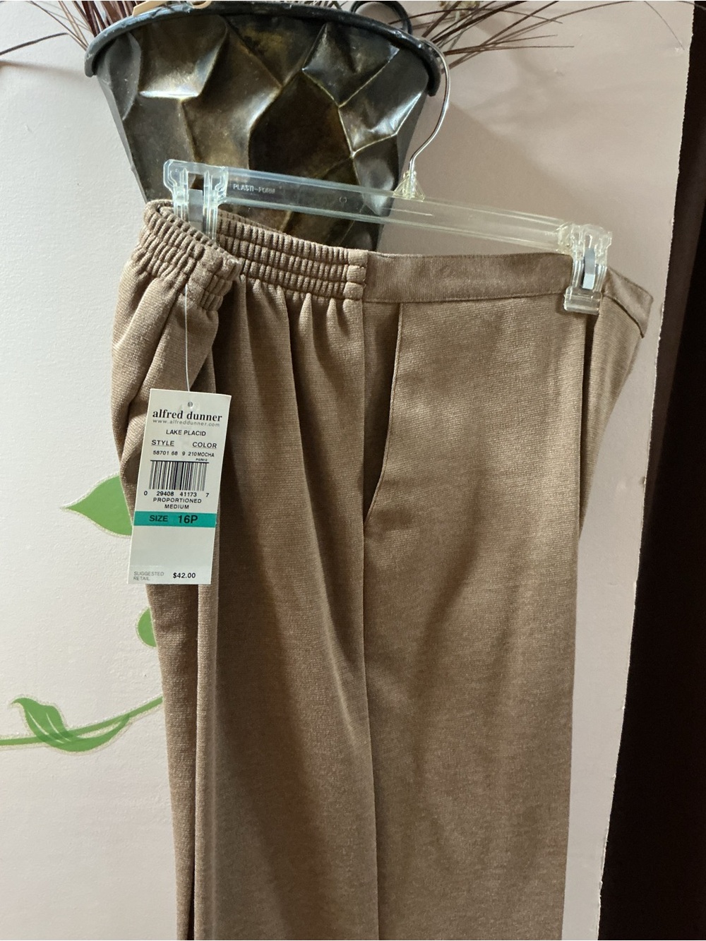 Alfred Dunner Men's Taupe Pull-On Joggers